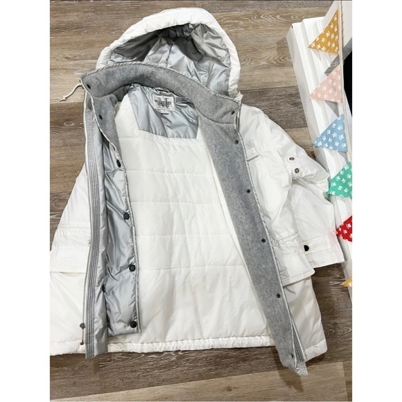 Mulberry Street Womens Sz XL White Oversized Puffer Hooded Winter Coat Full Zip - Picture 6 of 13
